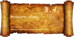Mathern Alma névjegykártya